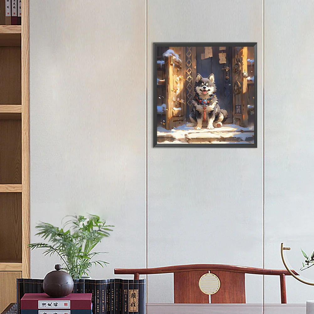 Full Round Diamond Painting 30*30cm - Plateau Guard Dog