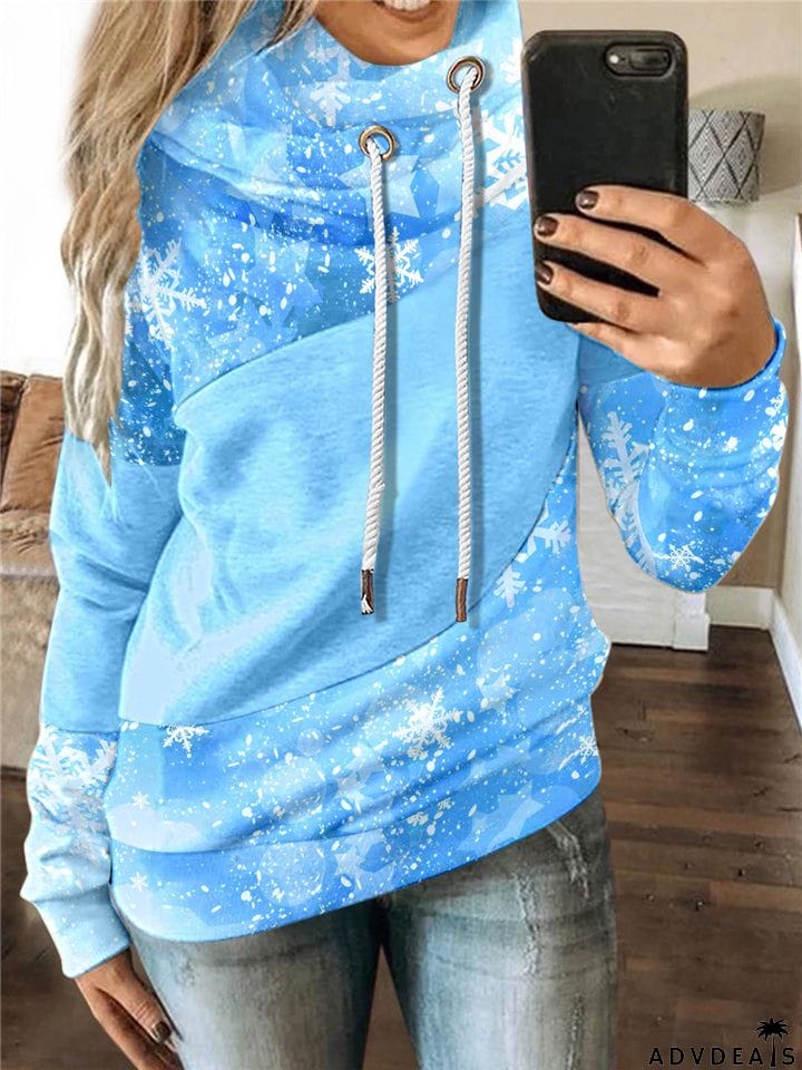 Casual Fashion Printed Long Sleeve Christmas Hoodie