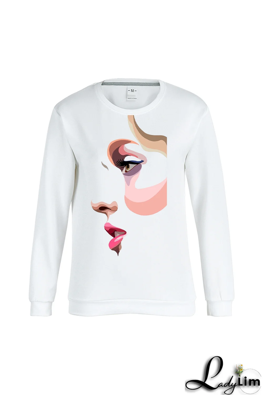 Blue Casual Daily Print Patchwork O Neck Tops