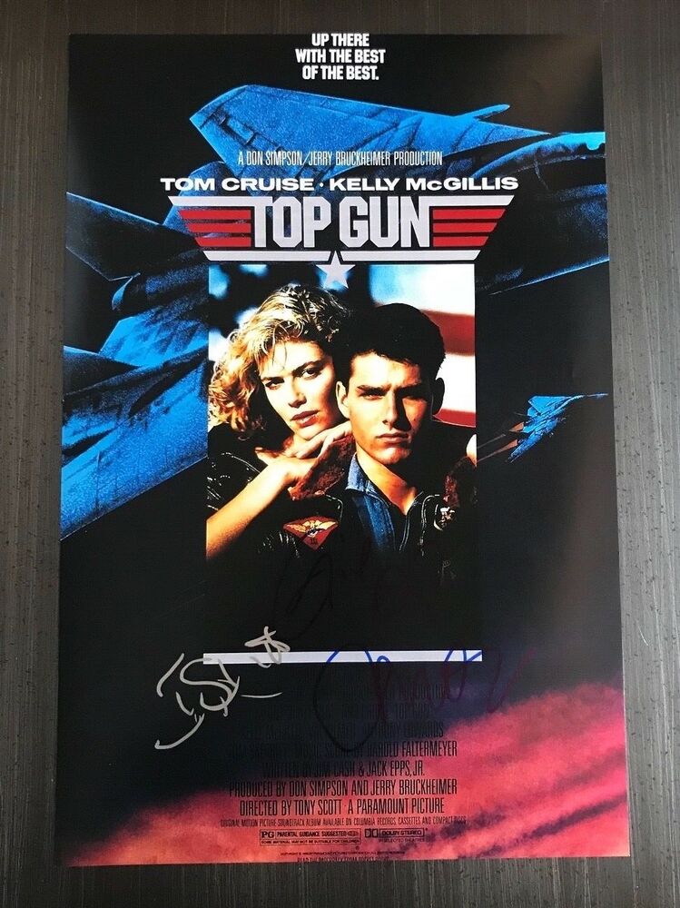 * TOP GUN * signed 12x18 poster Photo Poster painting * TOM SKERRITT & GIORGIO MORODER * 1