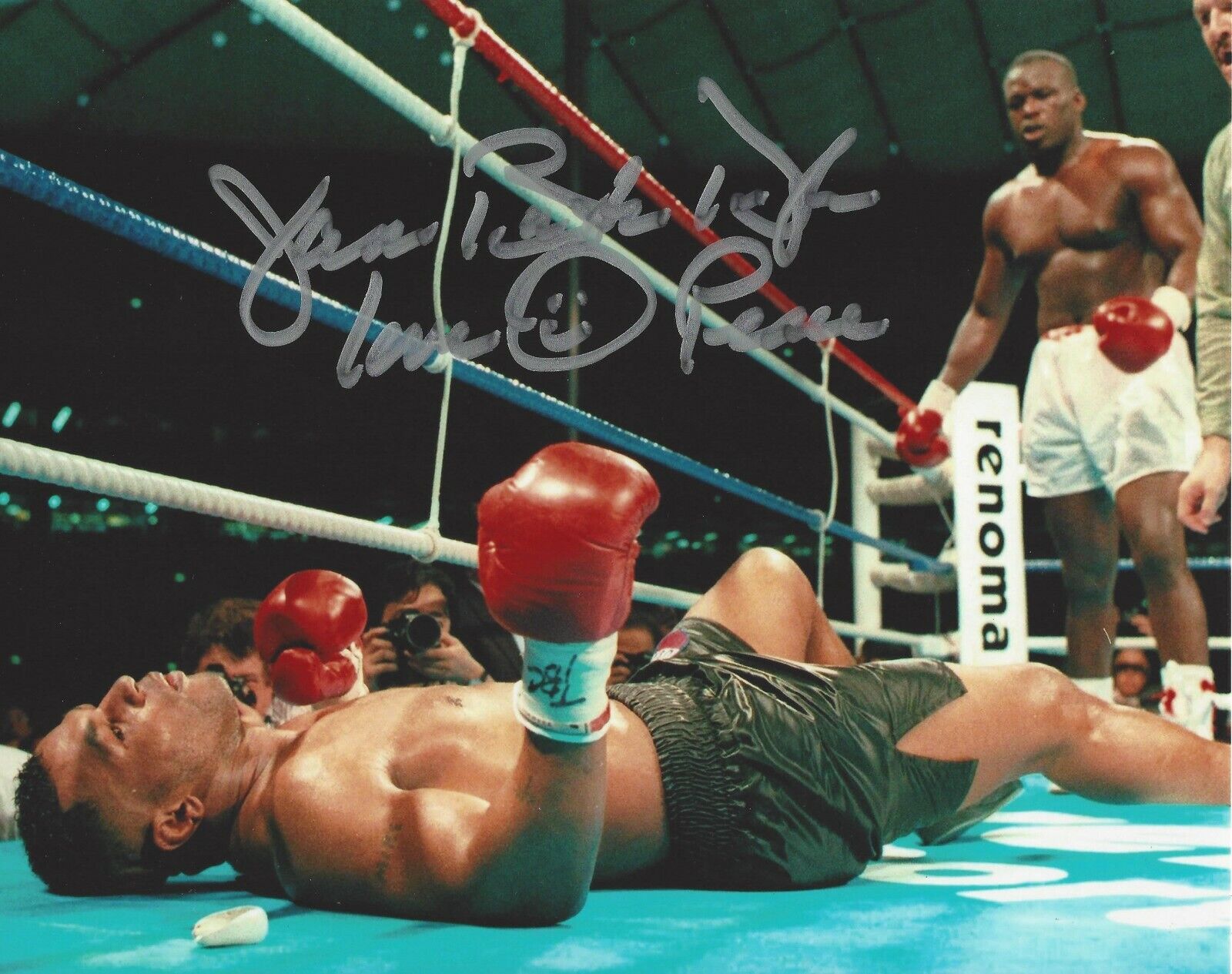 BOXER JAMES BUSTER DOUGLAS SIGNED BOXING 8x10 Photo Poster painting HEAVYWEIGHT CHAMPION B w/COA