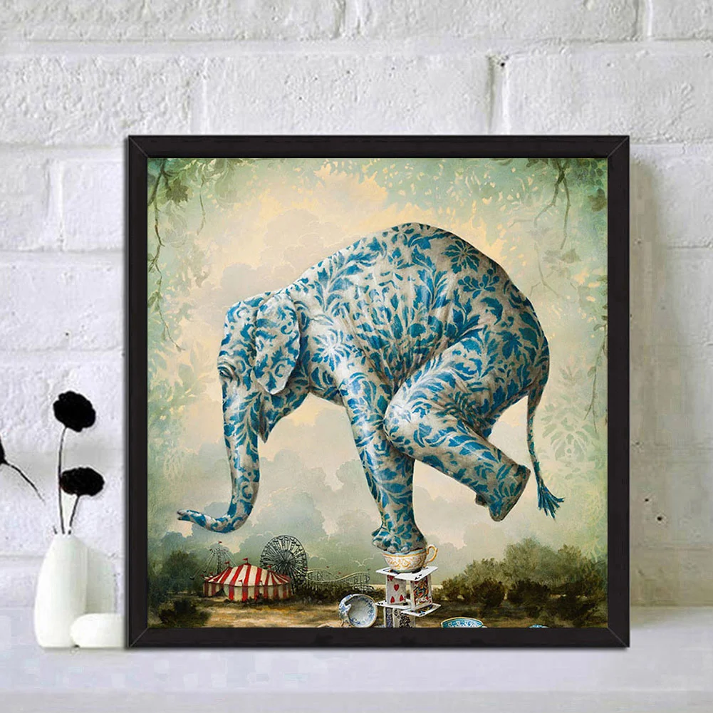 Full Round Diamond Painting 40*40cm - Elephant