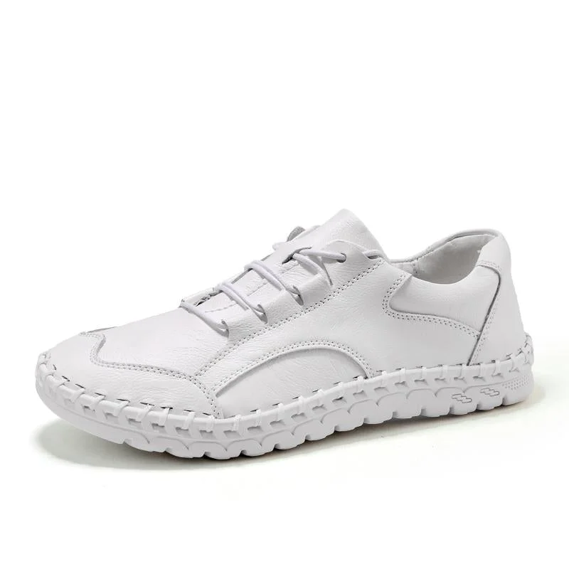 Men Leather Casual Shoes Men Luxury Brand Design Handmade Loafers Men Casual Shoes Genuine Leather Moccasin Boat Sneakers Oxford