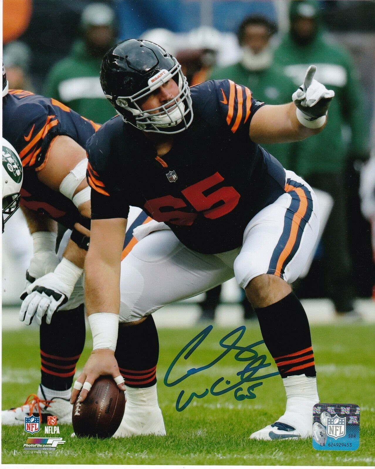 CODY WHITEHAIR CHICAGO BEARS ACTION SIGNED 8x10