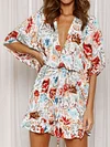 Bohemia Printed Plunging Jumpsuits