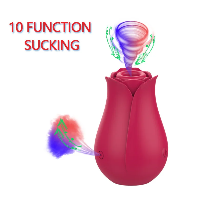 Rose Toy 10 Speeds Oral Sucking Vibrator - Rose Toy