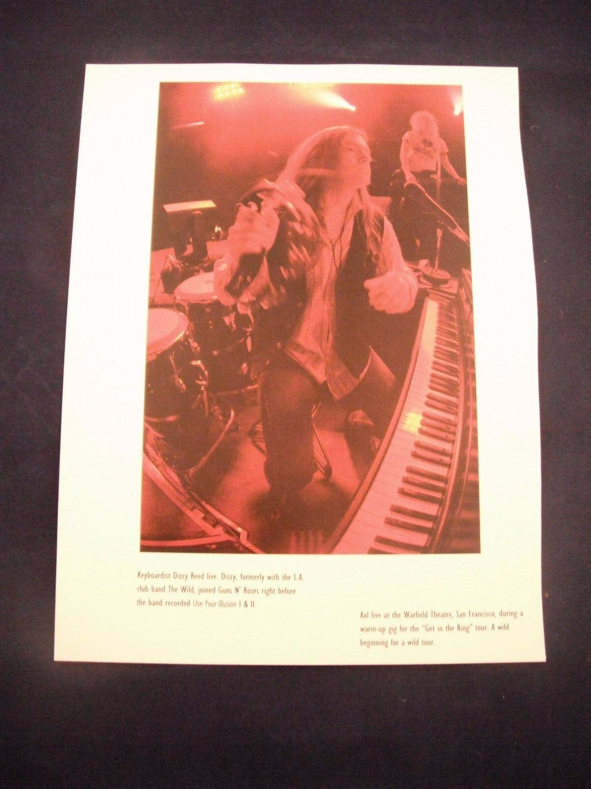 Guns N Roses GnR Coffee Table Book Photo Poster painting Page Dizzy Reed