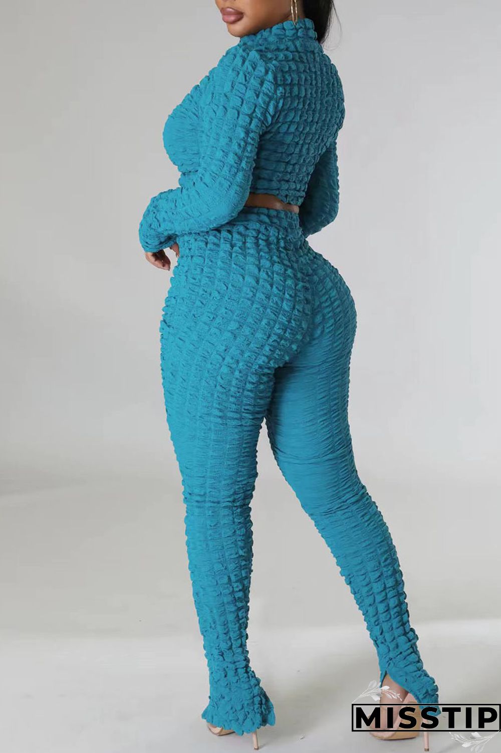 Black Casual Solid Patchwork Turtleneck Long Sleeve Two Pieces