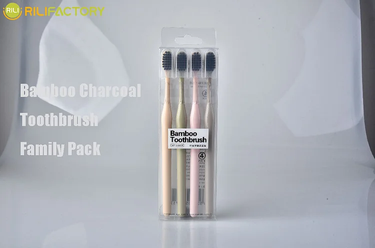 Bamboo Charcoal Toothbrush Family Pack Rilifactory