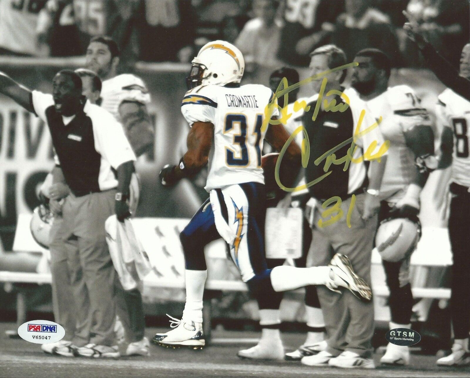 Antonio Cromartie Signed Charger 8x10 Photo Poster painting PSA/DNA COA 109 Yard TD Picture Auto