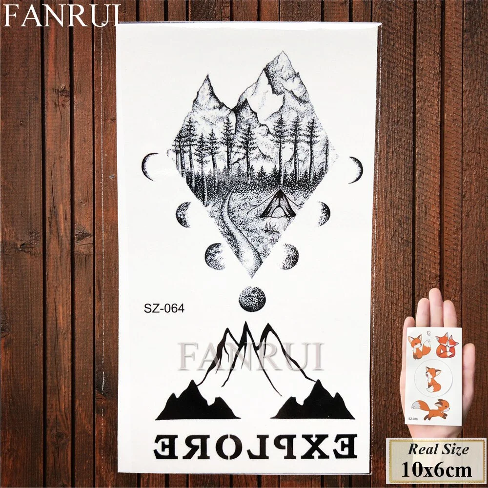 FANRUI Forest Bear Deer Temporary Tattoo Stickers Women Women Elk Fake Tatoo Body Arm Buy Summer Style Tattoo illustration Tree