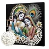Kits d&rsquo;art de peinture de perles pour couple indien maison maison avec cadre pour adultes d&eacute;butants, peintures de pierres pr&eacute;cieuses en perles, arts p