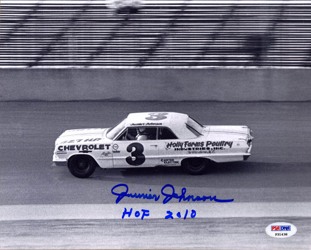 Junior Johnson SIGNED 8x10 Photo Poster painting + HOF 10 Holly Farms NASCAR PSA/DNA AUTOGRAPHED