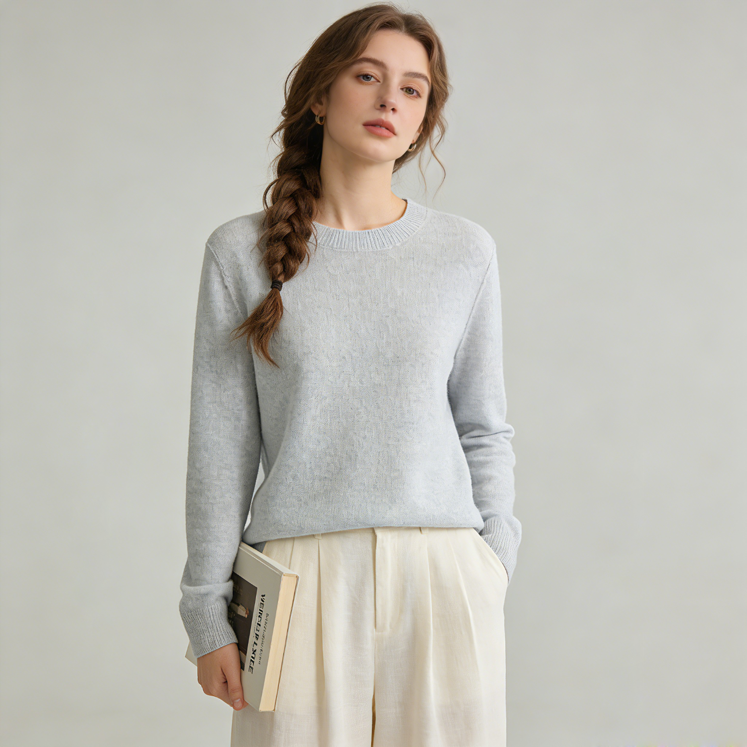 Women's Lightweight Silk Cashmere Sweater Crewneck | Spring Summer REAL SILK LIFE