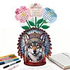 2026 Calendar DIY Diamond Art Kit Indian Wolf Wooden Diamond Painting Calendar