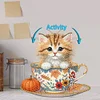 uk.everydayedeals DIY Diamond Painting Acrylic Bobble Head Decoration - Teacup Cats