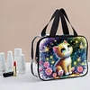 Trousse de maquillage en strass art de bricolage chaton en pvc transparent cadeau