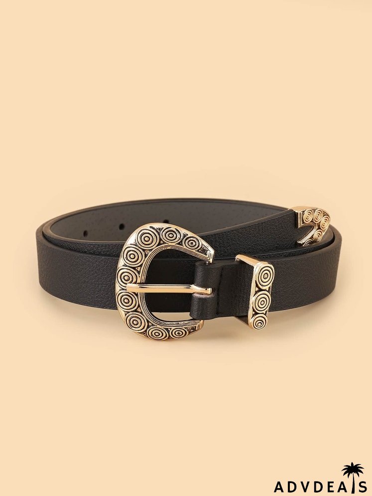 Geometric Buckle Belt With Hole Punch