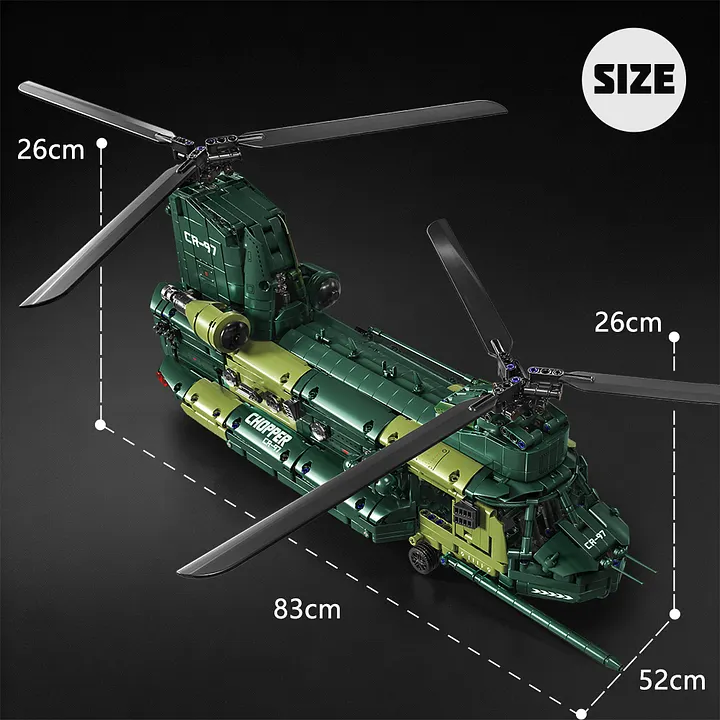 KAVOWORLD 99934 CH-47 Chinook Building Set | 1622 Pieces | 1:18 Scale