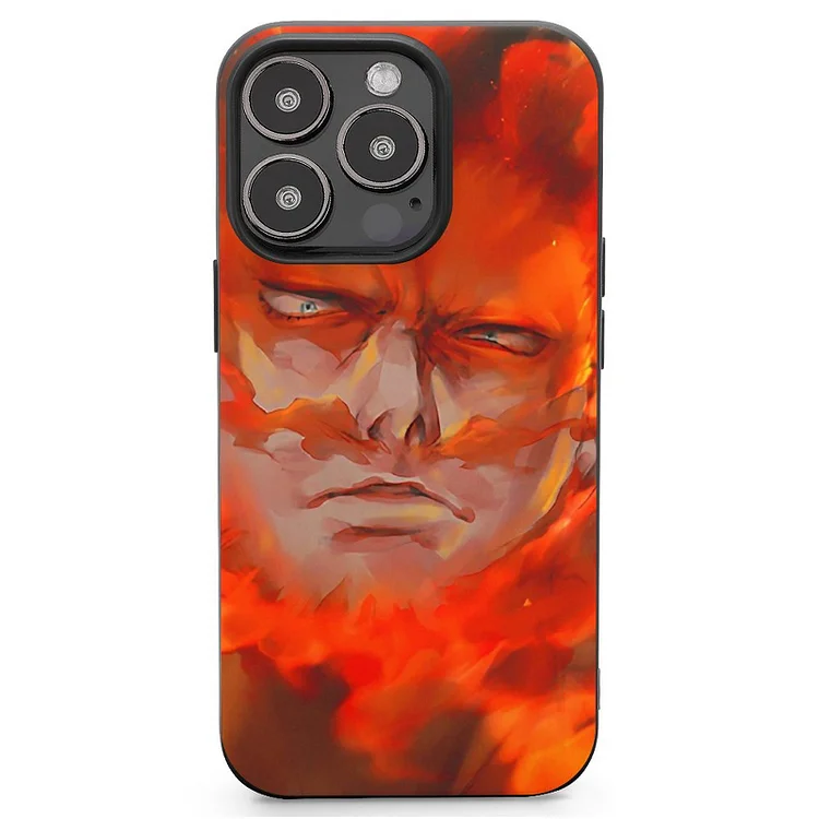 Blue Eyes Endeavor (Boku No Hero Academia) Enji Todoroki Flame My Hero Academia Anime My Hero Academia Phone Case Mobile Phone Shell IPhone 13 and iPhone14 Pro Max and IPhone 15 Plus Case - Heather Prints Shirts