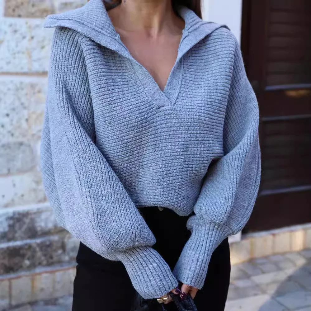 Nigikala Nigikala 2025 Explosion Lazy Loose Lantern Sleeves Lead Lady Short Sweater