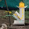 Folding Firewood Stove Stainless Steel BBQ Rocket Stove for Traveling BBQ Picnic