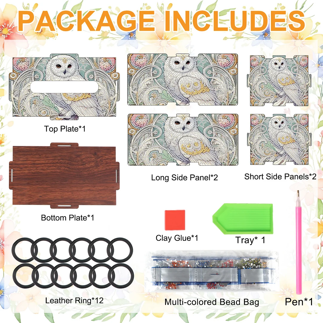 Wooden Diamond Painting Tissue Box for Home and Office Decoration (ZJH019)