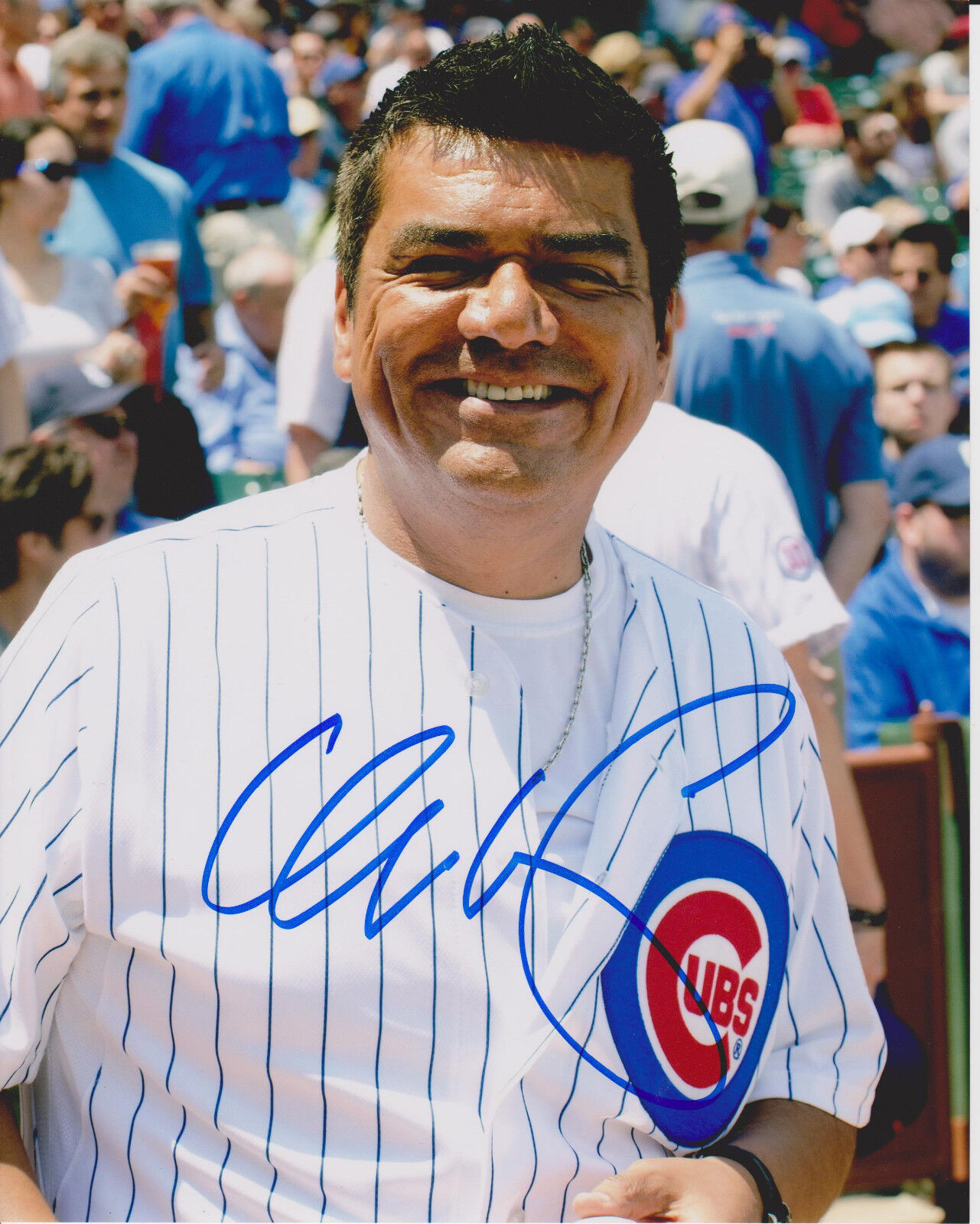 GEORGE LOPEZ signed autographed 8x10 Photo Poster painting CHICAGO CUBS JERSEY w/COA