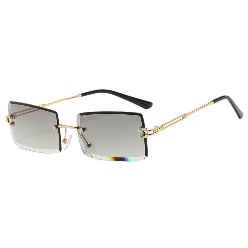 Sweet Color Block Ac Square Pearl Frameless Women’s Sunglasses
