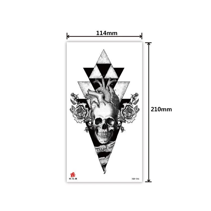 Tattoo Applique Arm Men and Women Small Full Arm Waterproof Tattoo Sticker Symbol Totem Animal Skull Text Tattoo Sticker