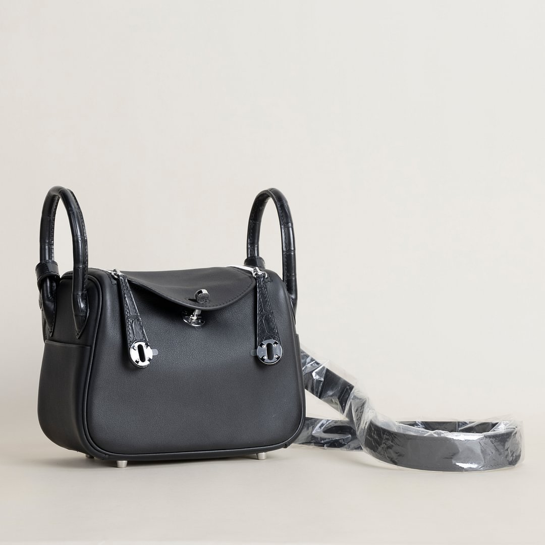 Mini Lindy Touch Swift/Matte Alligator Crocodile leather 89 Noir PHW