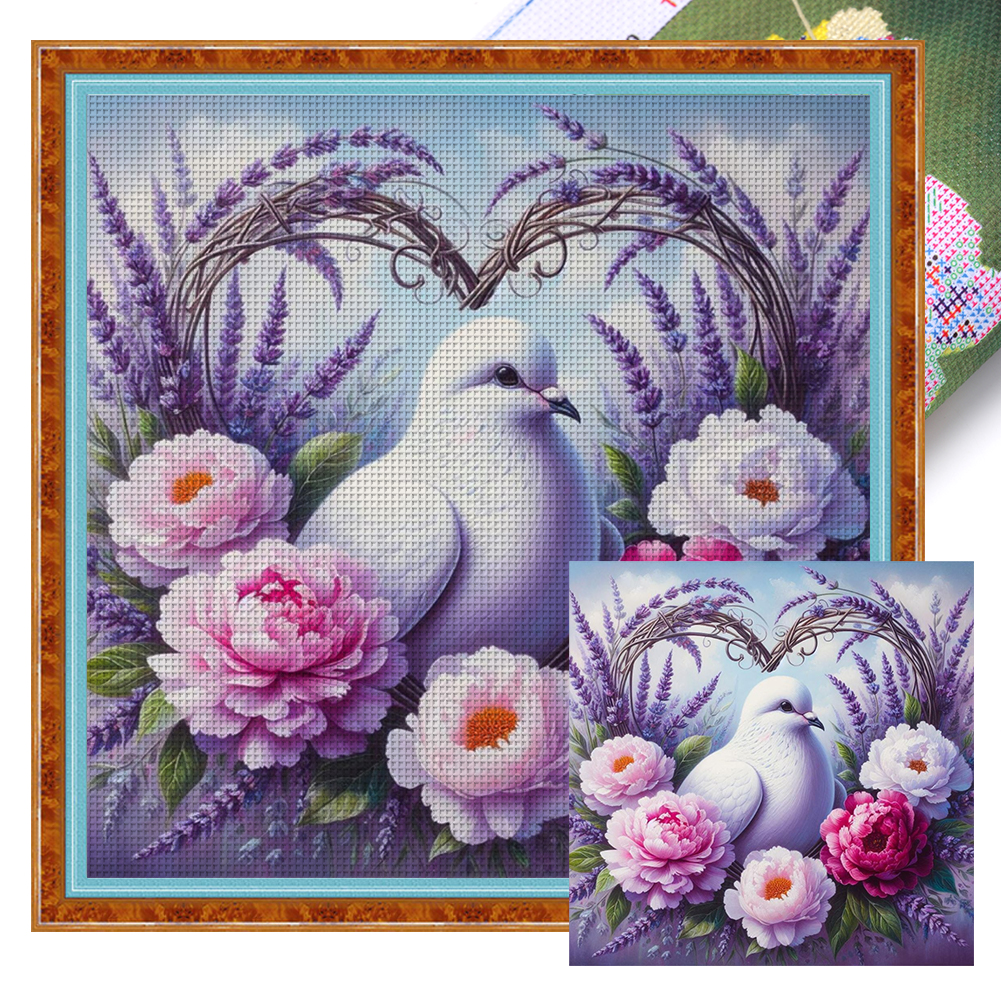 Love Dove Full 11CT Pre-stamped Canvas(40*40cm) Cross Stitch