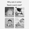 Winter Warm Cat Cave Round Foldable Cat House Long Plush Cat Tunnel Bed Cat Tube