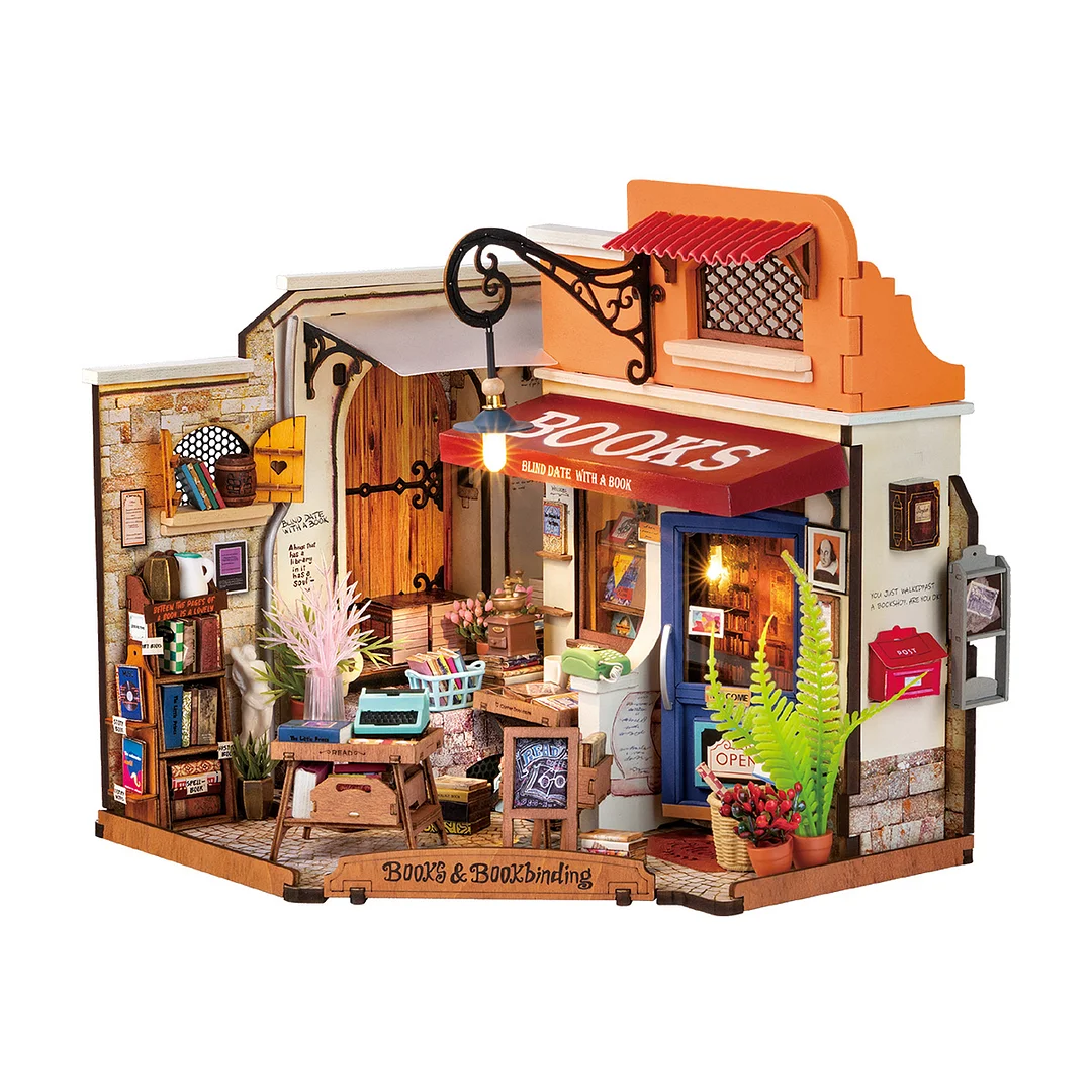 Rolife Corner Bookstore DIY Miniatuurhuis Kit DG164 - Robotime Nederland 
