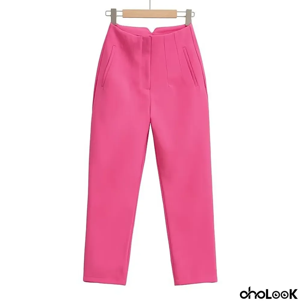 Summer Ladies Fashion Casual Solid Versatile Chic Tight Pants