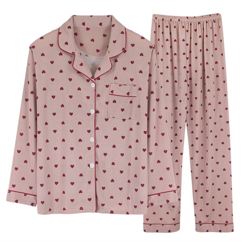 Women's Pajamas Set Soft Pyjamas Plus Size Women's Clothes Homewear Spring Sleepwear 2 Piece Set Sleeping Shirt Home Wear