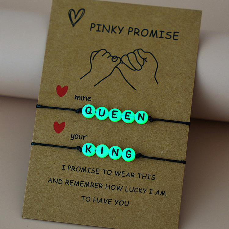 Mayoulove Luminous Adjustable Bracelets, Love Couple Bracelets Set with Cards-Mayoulove