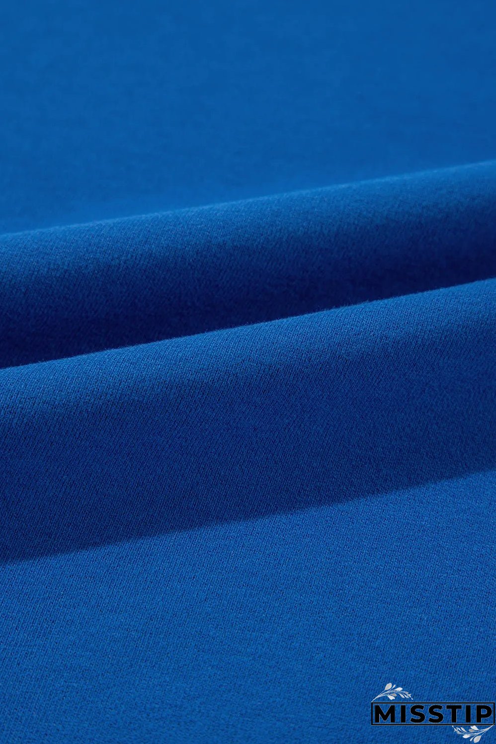 Sky Blue Color Block Edge Balloon Sleeve Plus Size Sweatshirt