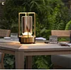 Portable Metal Table Lamp for Indoor/Outdoor ,Rechargeable Cordless LED Lamp, 3-Colour Infinitely Dimming Battery Powered Small Desk Lamp, Restaurant/Bedroom/Bar/Coffee Shop/Camping Light 