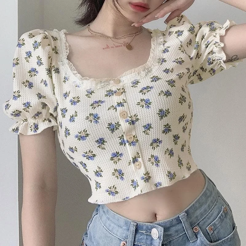 3 Styles Spring/Summer Flowers Crop Top SP17074