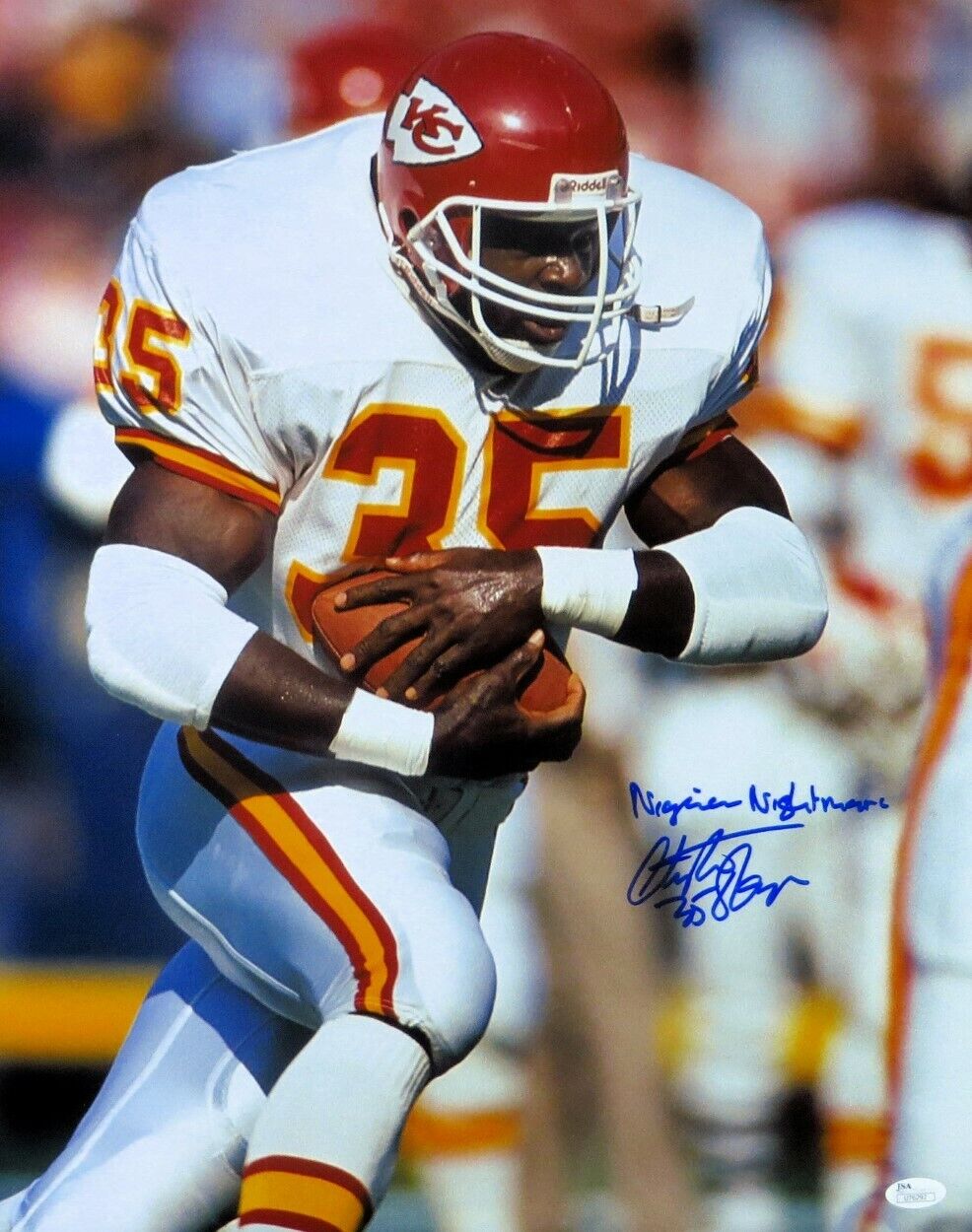 Christian Okoye Autographed 16X20 Photo Poster painting Chiefs Nigerian Nightmare