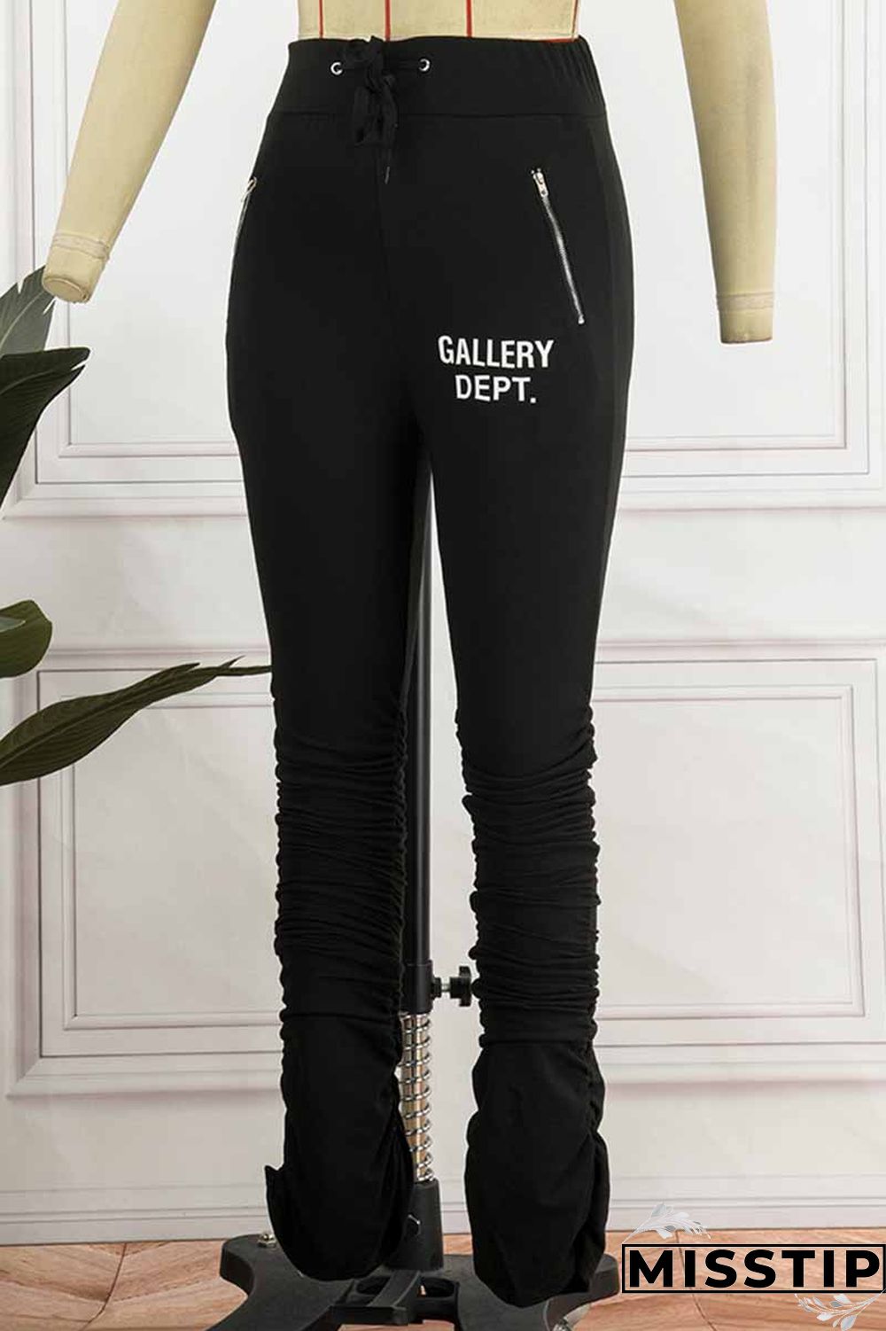 Grey Street Print Letter Mid Waist Bottoms