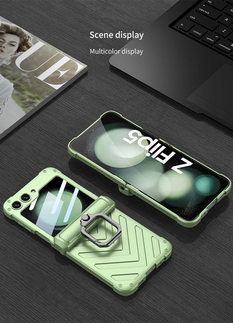Compatible with Samsung Z Flip Series Folding Screen Armor Ring Phone Case