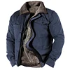 Men's Retro Lining Plus Fleece Zipper Tactical Shirt Jacket by Inlyline