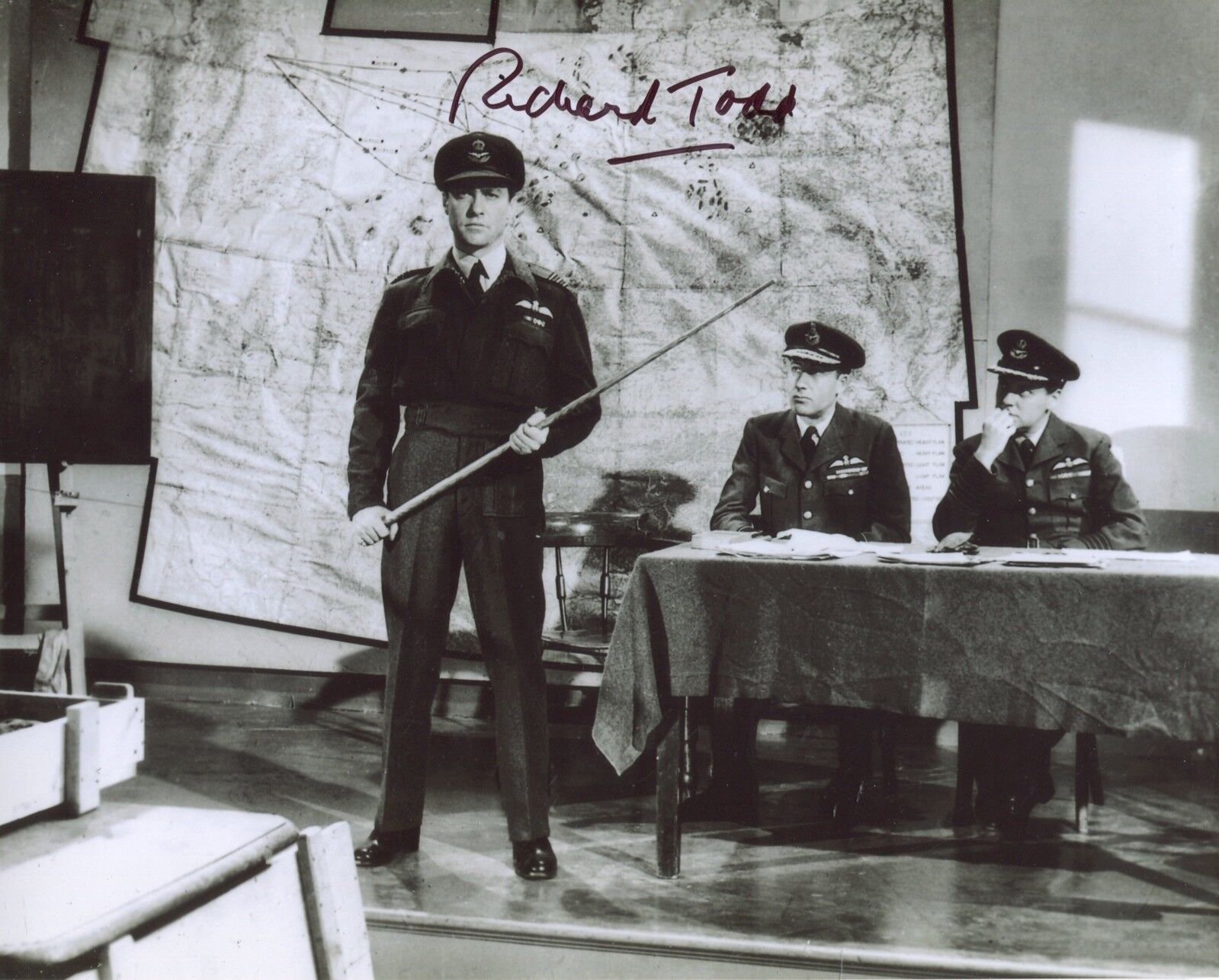 THE DAMBUSTERS movie Photo Poster painting signed by Richard Todd IMAGE No2 UACC DEALER