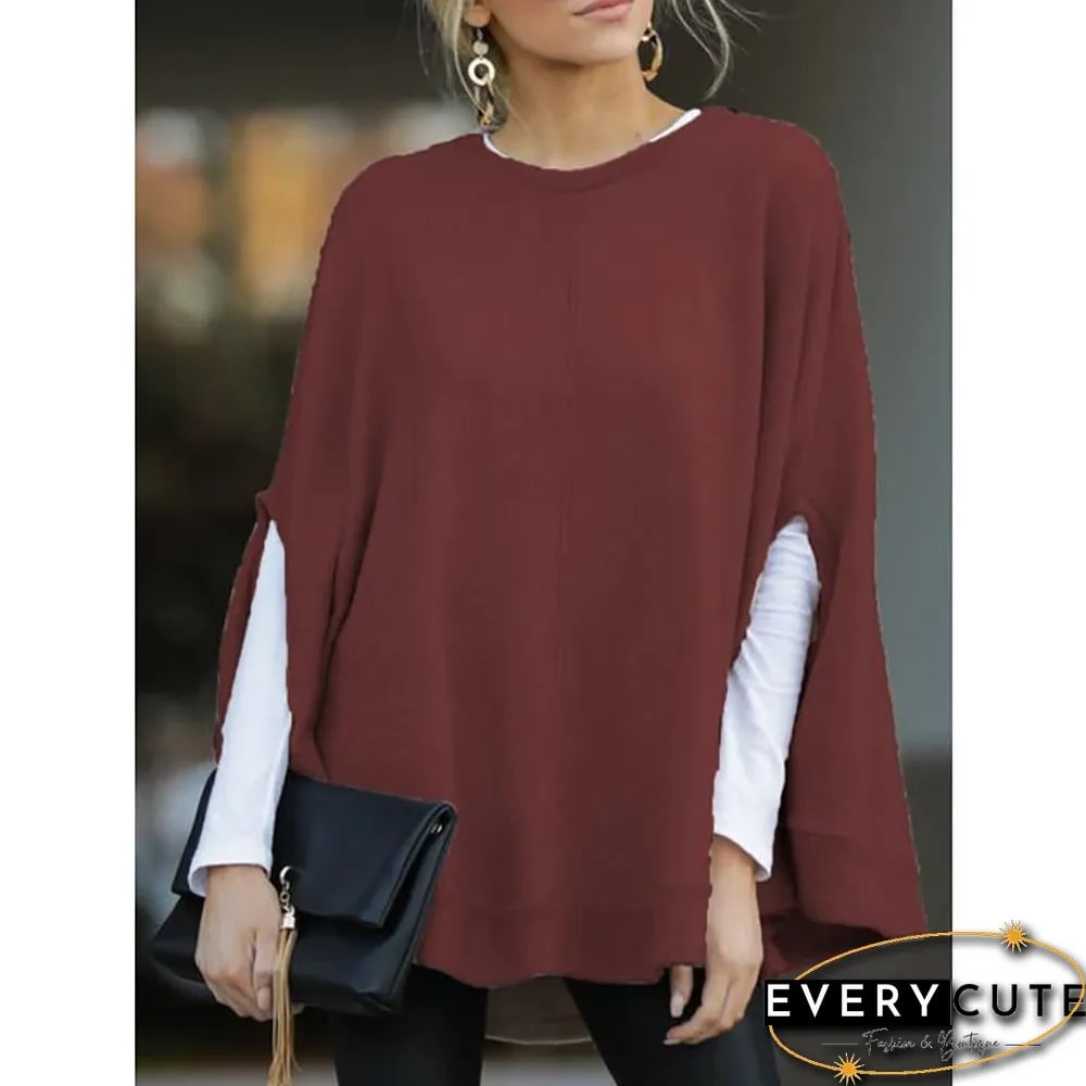 Casual Knitted Fall Solid Blouse