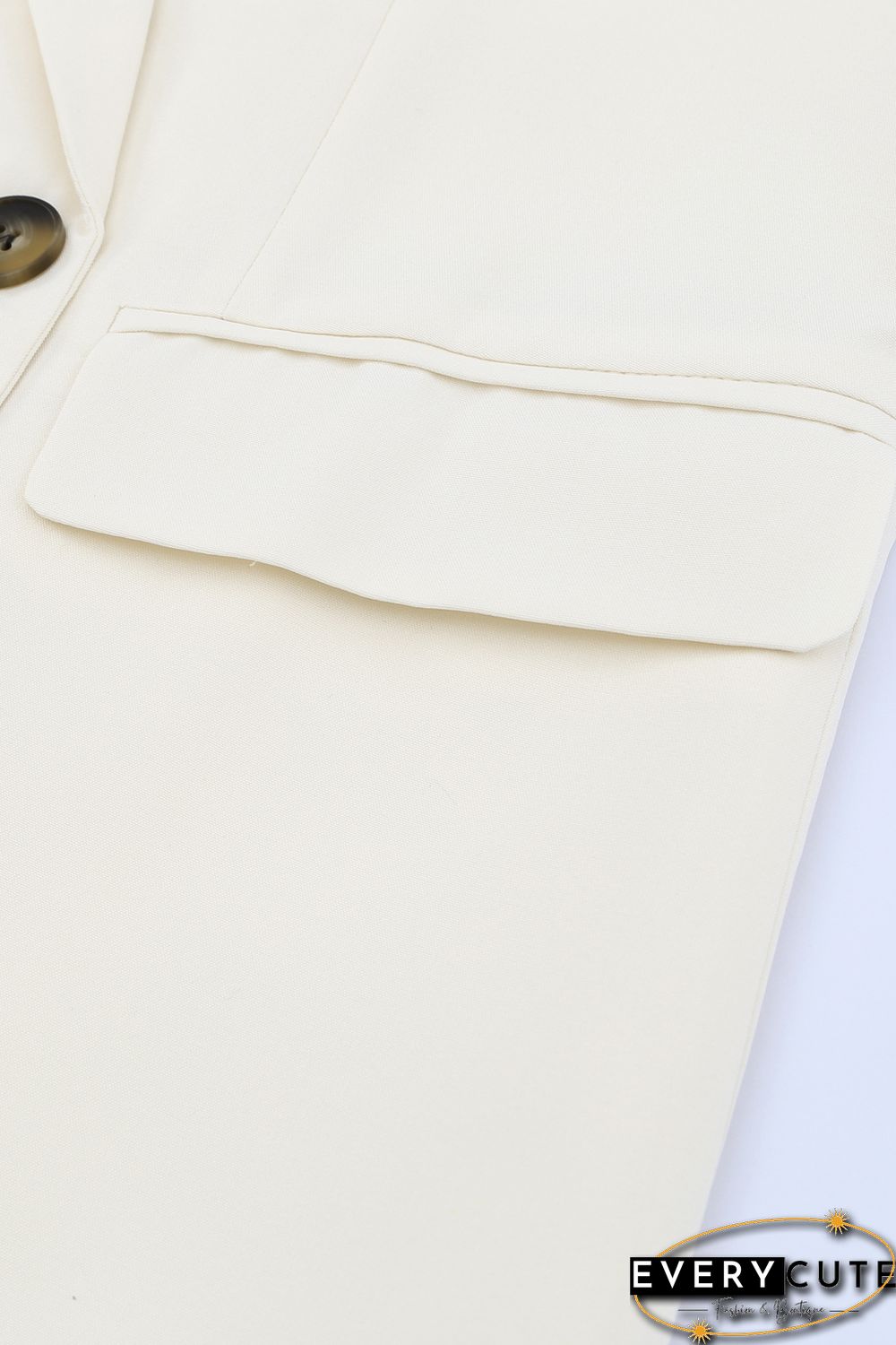 Apricot Turn-Down Collar Buttons Blazer with Pockets