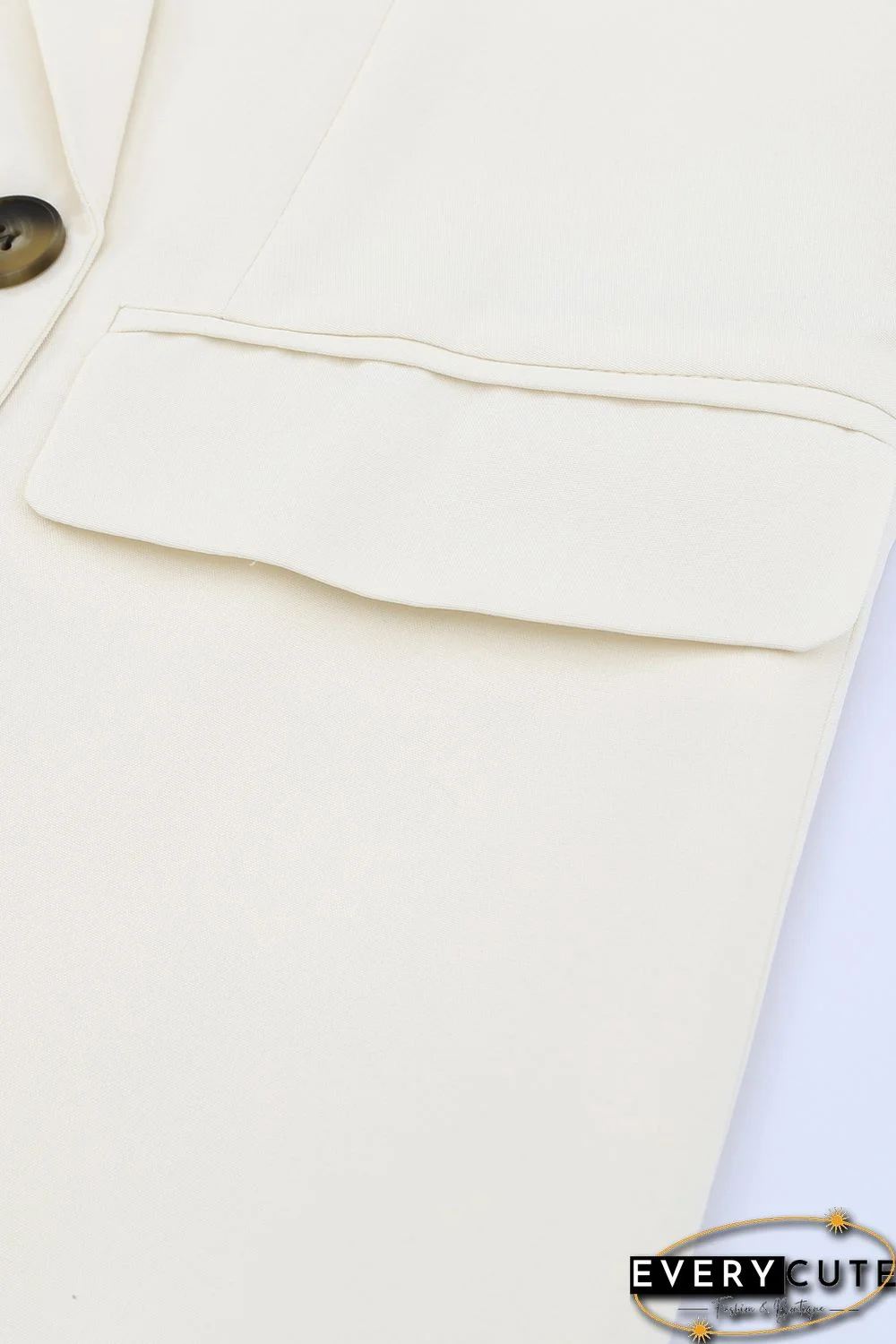 Apricot Turn-Down Collar Buttons Blazer with Pockets