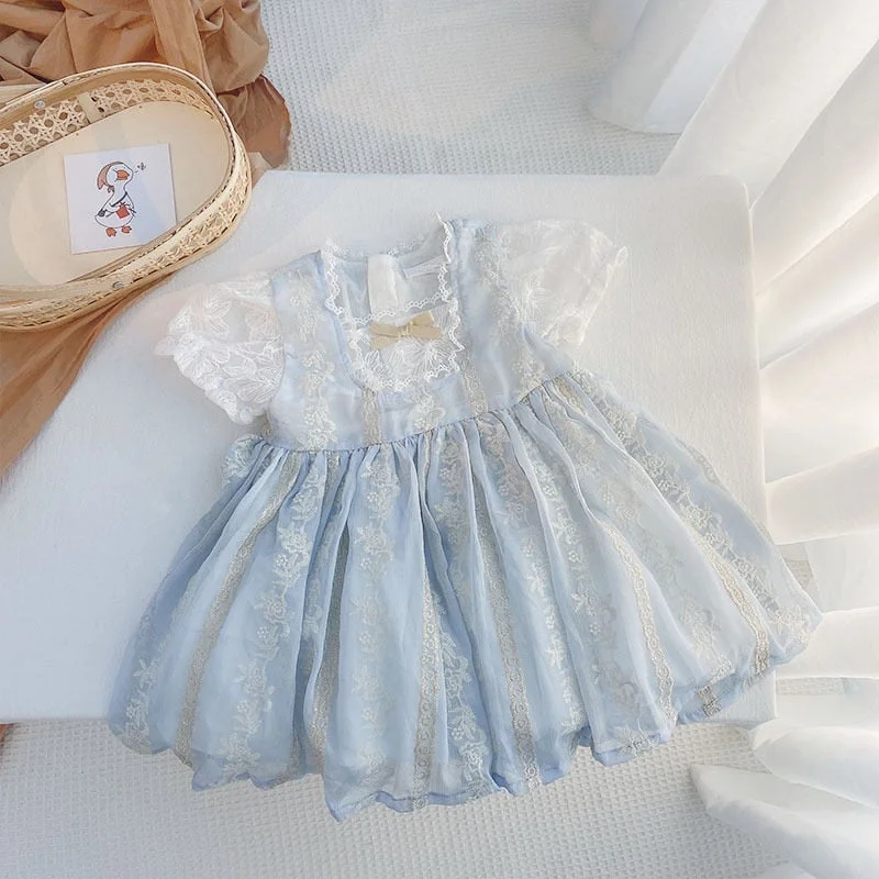 Girls Princess Dress 2021 New Lolita Lace Party Dresses for Kids Children Summer Clothes Elegant Baby Girls Vestidos for 12M-8Y