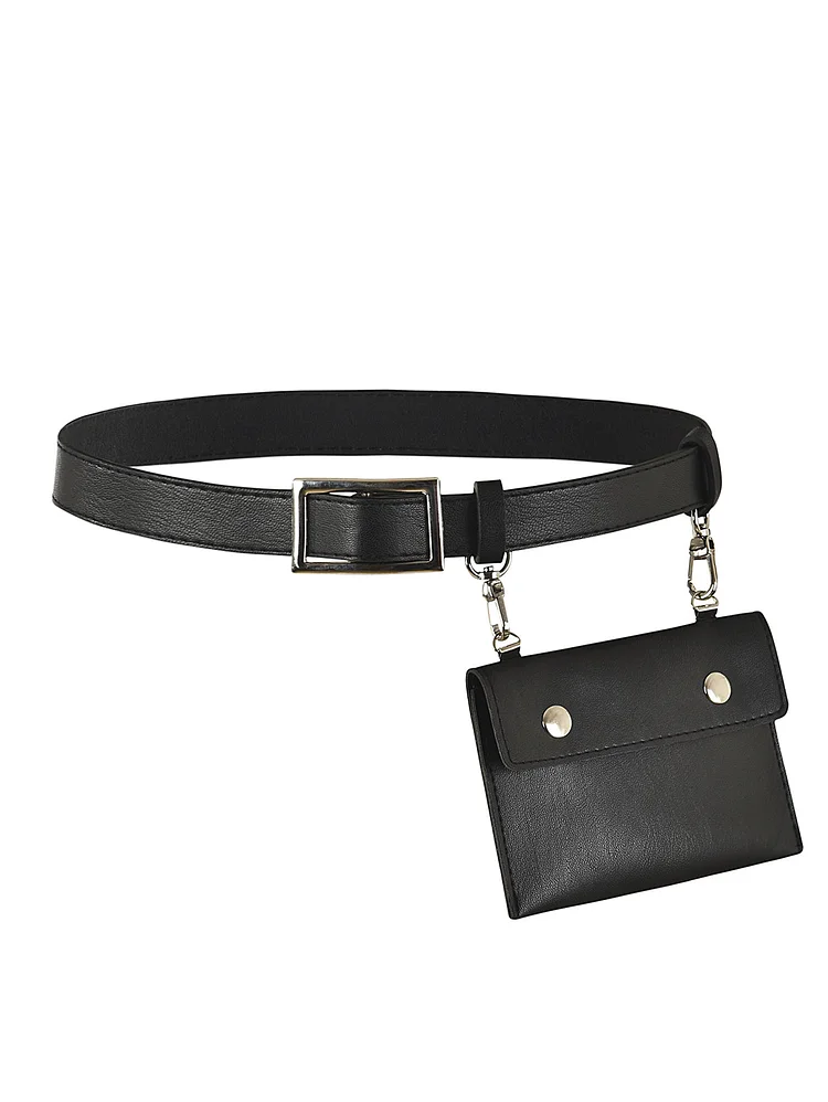 Fashion Solid Color Pin Buckle Square Fanny Pack